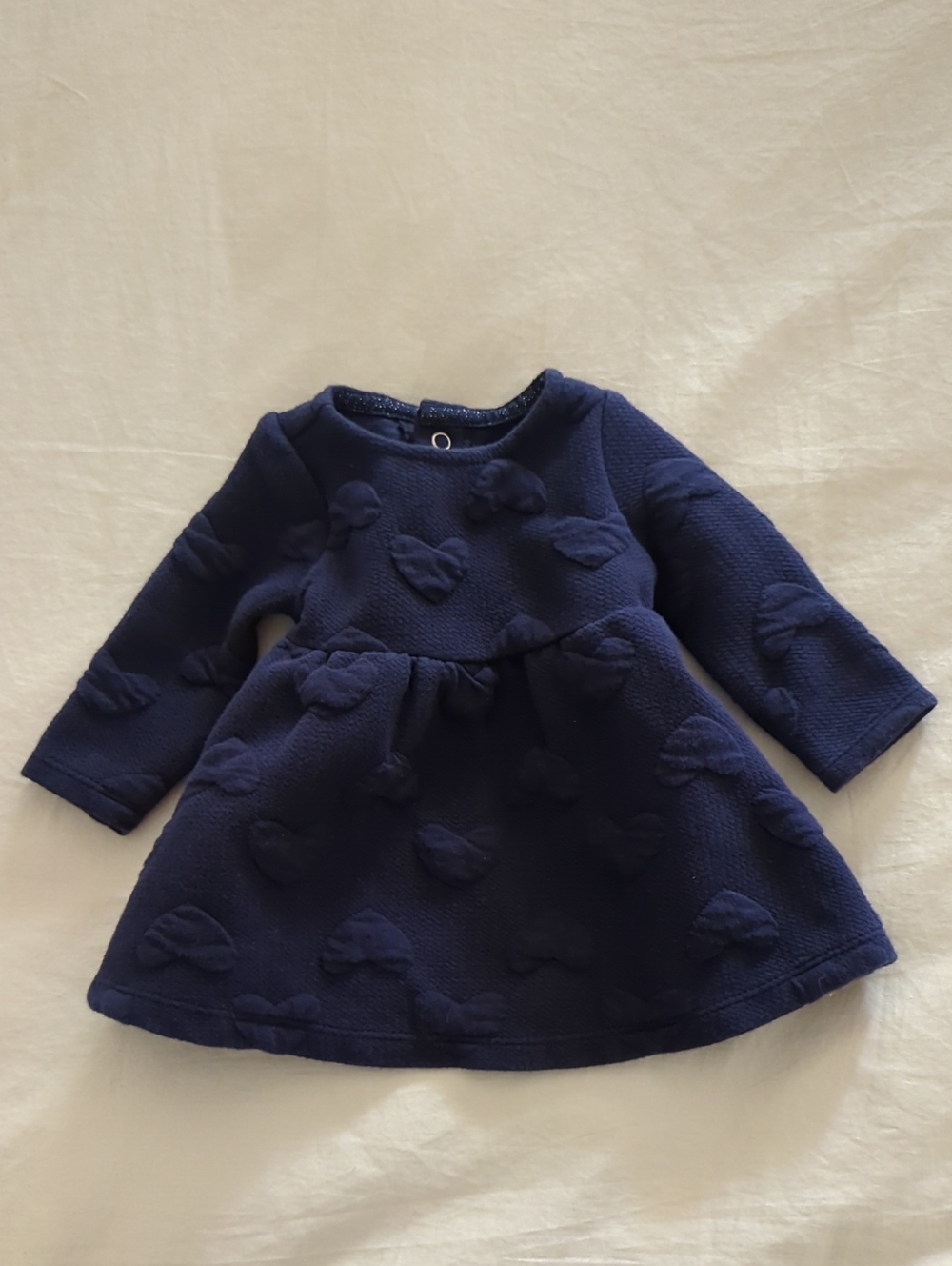 Carter's Navy Hearts Dress, Size Newborn